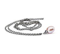 Trollbeads Damen-Kette mit Anhänger 925 Silber Perle rosa 110 cm - TAGFA-00054
