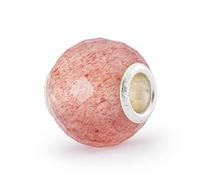 Trollbeads Runder Edelstein, facettiert (Erdbeerquarz)