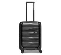 Trolley BERGPFEIL "Travel 4 Rollen Kabinentrolley 55 cm Laptopfach mit Dehnfalte", Gr. 46 l, grau (schwarz), Polypropylen, Koffer (63785207-0) schwarz