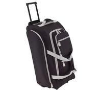 Trolley Reisetasche mit Rollen und Gleitschienen, große Rolltasche für Treppen und Reisen, Weichgepäck mit vielen Fächern, 75 cm Schwarz