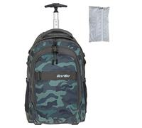 Trolley Schulrucksack Schultrolley 2 Teile Set Bestway Packer Evo inklusive Regenhülle 40244 (Camo (grau) 2613)