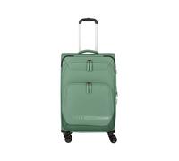 Trolley TRAVELITE "KICK OFF Reisekoffer", Gr. B/H/T: 41cm x 67cm x 27cm 69 l, grün, Polyester, Koffer, 4 Doppelrollen, Außentaschen und Packgurte - leicht und robust (51696950-0) grün