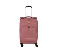 Trolley TRAVELITE "KICK OFF Reisekoffer", Gr. B/H/T: 41cm x 67cm x 27cm 69 l, rosa (altrosa), Polyester, Koffer, 4 Doppelrollen, Außentaschen und Packgurte - leicht und robust (37887566-0) altrosa
