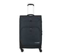 Trolley TRAVELITE "KICK OFF Reisekoffer", Gr. B/H/T: 47cm x 78cm x 31cm 110 l, schwarz (grau), Polyester, Koffer, 4 Doppelrollen, Außentaschen und Packgurte - leicht und robust (21223234-0) grau