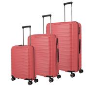 Travelite Koffer Set 3-teilig, MOOBY S/M/L, Kratzfeste Hartschale, mit recyceltem Material 55/66/77 cm, 4 Doppelrollen & TSA-Schlössern - Reisekoffer, Trolley, Handgepäck