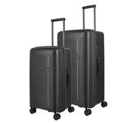 Travelite 4-Rad Koffer Set 2 teilig Größen L/M, Gepäck Serie Roomer: Hartschalen Trolleys mit TSA Kombinationsschloss; Größe M mit integrierter Dehnfalte