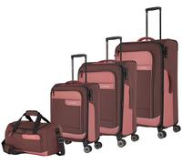 Trolleyset TRAVELITE "VIIA S/M/L und Reisetasche", Damen, rosa (frühlingsrose), Polyester, mehrfarbig, Koffer-Sets, Kofferset Reisegepäck mit erweiterbarem Volumen und TSA Schloss (69316622-0) frühlin