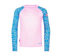 Longsleeve TROLLKIDS "GIRLS HAUKLAND SHIRT", Mädchen, Gr. 110, dynamic blau, candy pink, Obermaterial: 92% Polyester, 8% Elasthan, Shirts, körpernaher Schnitt, mit langen Ärmeln, mit Daumenlöchern (10