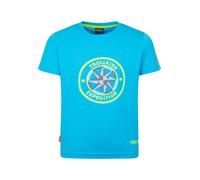 Trollkids - Kid's Windrose T - T-Shirt, Gr. 110, blau (PoolBlue/WildLime)
