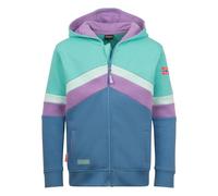 Trollkids - Girl's Flekkefjord Jacket - Sweat- & Trainingsjacke, Gr. 152, blau (Aquamarine/VioletSorbet/Cornflower)