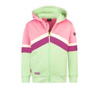 Trollkids - Girl's Flekkefjord Jacket - Sweat- & Trainingsjacke, Gr. 110, grün (CandyPink/FreshBerry)