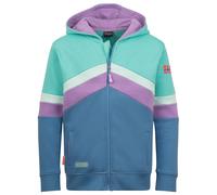 Trollkids - Girl's Flekkefjord Jacket - Sweat- & Trainingsjacke, Gr. 98, blau (Aquamarine/VioletSorbet/Cornflower)