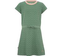 TROLLKIDS Girls Noresund Dress (398) 134 leaf green/dahlia