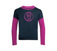 Trollkids Girls Preikestolen Longsleeve 176, Navy/Fireberry