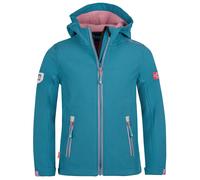 Trollkids - Girl's Trollfjord Jacket - Softshelljacke, Gr. 128, türkis (Teal/Mauve)