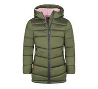 Trollkids Mädchen Winterjacke Trondheim, Dunkle Olive/Marine/Dämmerung Rosa, Größe 128