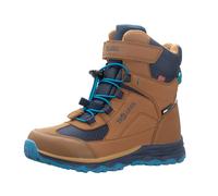 Trollkids wasserdichte robuste Kinder Winter-Stiefel mit kuscheligem Fleecefutter HAFJELL, Mandel/Mystisches Blau, Größe 30