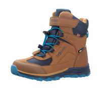 Trollkids wasserdichte robuste Kinder Winter-Stiefel mit kuscheligem Fleecefutter HAFJELL, Mandel/Mystisches Blau, Größe 30