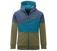 Trollkids - Kid's Alesund Sweater - Hoodie, Gr. 104, oliv/blau (MysticBlue/DarkMarine/PineGreen)