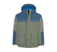 Trollkids - Kid's Finnmark Jacket XT - Winterjacke, Gr. 128, oliv (Ivy/MysticBlue/ElectricBlue)