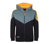 Trollkids - Kid's Flekkefjord Jacket - Sweat- & Trainingsjacke, Gr. 116, schwarz (Black/SteelBlue/Mango)
