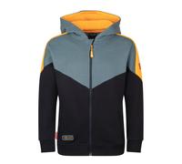 Trollkids - Kid's Flekkefjord Jacket - Sweat- & Trainingsjacke, Gr. 128, schwarz (Black/SteelBlue/Mango)