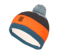 Strickmütze TROLLKIDS "KIDS GRYLLEFJORD BOBBLE CAP", Jungen, Gr. 6 (53/56), stormy blau, flame orange, anthrazit, Strick, Materialmix, Mützen (36157536-6) stormy blau, flame orange, anthrazit