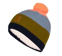 Trollkids - Kid's Gryllefjord Bobble Cap - Mütze, Gr. 52 cm-56 cm 52-56 cm - 6-12 Years, grau (SpruceGreen/ShadowBlue/VividOrange/Navy)