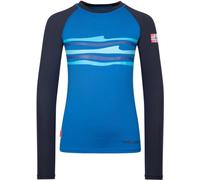 Trollkids Kids Haukland Shirt navy/glow blue - Größe 128 Kinder