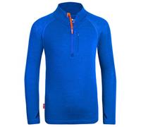 Trollkids - Kid's Lofoten Half Zip - Merinoshirt, Gr. 92, blau (AzureBlue/FlameOrange)