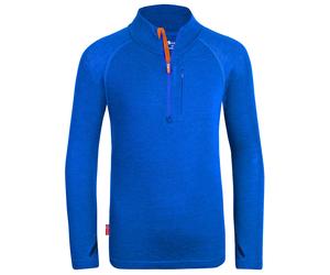 Trollkids - Kid's Lofoten Half Zip - Merinoshirt, Gr. 98, blau (AzureBlue/FlameOrange)