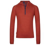 Trollkids - Kid's Lofoten Half Zip - Merinoshirt, Gr. 98, rot (RedClay/MysticBlue)