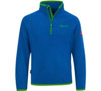 Trollkids Kinder Fleece-Pullover Nordland mit Reißverschluss, Mittelblau/Grün, Größe 110