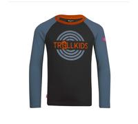 Trollkids - Kid's Preikestolen Longsleeve - Longsleeve, Gr. 92, schwarz (Black/SteelBlue/DriedChillis)