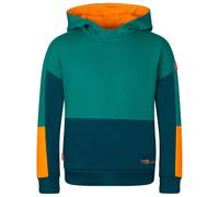 Trollkids - Kid's Rondane Sweater - Hoodie, Gr. 128, blau/türkis (LagoonGreen/SeaGreen/SaharaSunset)