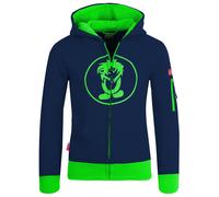 Trollkids - Kids Sortland Jacket - Hoodie, Gr. 128, blau/grün (Navy/Green)