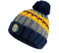 Trollkids Gestrickte Mütze Troll, Stahlblau/Marine/Mango, Größe 52-56