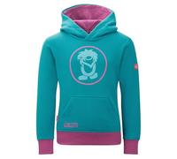 Trollkids Baumwoll Hoodie Pullover mit Kapuze, Dunkeltürkis/Helle Beere, Größe 140