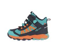 Wanderschuh TROLLKIDS "KIDS TRONFJELL HIKER MID", Kinder, Gr. 38, atlantic blau, schwarz navy, glow orange, Synthetik, Schuhe Wanderschuh, wasserdicht (17860442-38) atlantic blau, schwarz navy, glow o