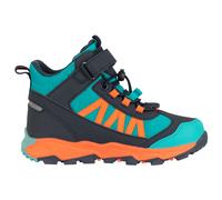 Wanderschuh TROLLKIDS "KIDS TRONFJELL HIKER MID", Kinder, Gr. 37, atlantic blau, schwarz navy, glow orange, Synthetik, Schuhe Wanderschuh, wasserdicht (17860442-37) atlantic blau, schwarz navy, glow o