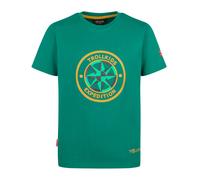 Trollkids - Kid's Windrose T - T-Shirt, Gr. 110, grün (JungleGreen/Mustard)