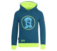 Kapuzensweatshirt TROLLKIDS "KIDS TROLL SWEATER", Mädchen, Gr. 128, petrol, lime, Jersey, Obermaterial: 80% Baumwolle, 20% Polyester, Sweatshirts (27719010-128) petrol, lime
