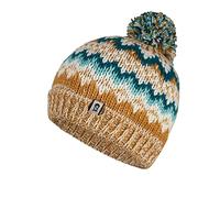 Trollkids Mädchen Bommelmütze Kristiansand, Honig/Wasserblau/Blaugrün, Größe 6-12 Years;52-56cm