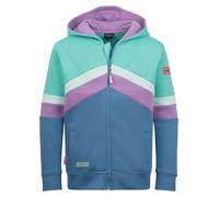Trollkids - Girl's Flekkefjord Jacket - Sweat- & Trainingsjacke, Gr. 110, blau (Aquamarine/VioletSorbet/Cornflower)