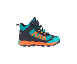 Trollkids Wanderboots "Tronfjell Hiker Mid" in Türkis - Größe 28 | Kinder Outdoor Sport Schuhe