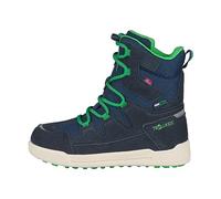 Trollkids wasserdichte Kinder Stiefel mit echtem Leder, Sherpa-Fleecefutter und griffiger Sohle Finnmark, Marine/Hellgrün, Größe 29