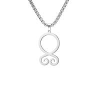 Trollkreuz Halskette Wikinger Anhänger Edelstahl Trollkreuz Trollkors Schutzamulett Nordischer Schmuck für Männer Frauen (Silber 3)