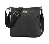 Troop London TRP0237 Classic Canvas Umhängetasche Schwarz Stone Washed, Black Stone Washed, s