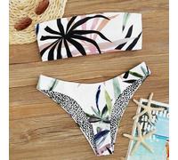 Tropen Bandeau & Cheeky Bikini Set mit