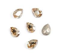 Tropfen-Strass-Kristallstein, Edelsteine, Tropfenform, K9-Spitze, Strasssteine zum Aufnähen, alles für Handarbeiten und Dekoration, Golden Shadow, 20 x 30 mm, 3 Stück